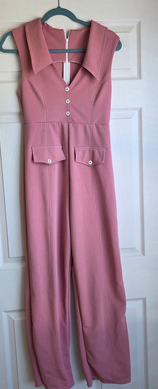 Vintage Pink One Piece Homemade? Suit Woman's XS Small